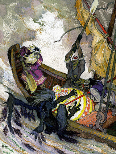 The Mistress of Pohjola Chases the Vainamoinen